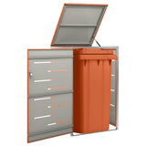 Single Wheelie Bin Shed 69x77.5x112.5 cm Stainless Steel 149562