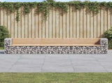 Garden Bench Brown and Silver Solid Pine Wood Large 3196254