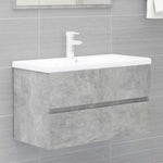 ZNTS 2 Piece Bathroom Furniture Set Concrete Grey Engineered Wood 804885