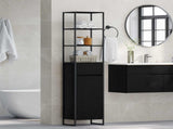 Bathroom Cabinet Black Oak 40 x 30 x 180 cm Engineered Wood 886492