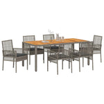 Garden Dining Set 7 pcs Grey Poly rattan 3334913