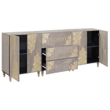 Bathroom Cabinet Set 3 pcs Grey and Gold 180 x 33 x 75 cm 3310152