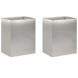 Garden Planter 2 pcs Silver 40 x 30 x 40 cm Stainless Steel 8005479