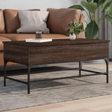 Coffee Table Brown Oak 100x50x45 cm Engineered Wood and Metal 845400
