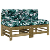 Middle Sofas with Cushions 2 pcs Impregnated Wood Pine 825694