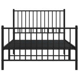 Metal Bed Frame without Mattress with Footboard Black 100x200cm 350877