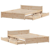 Bed Frame without Mattress 135x190 cm Double Solid Wood Pine 3301678