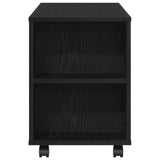 TV Cabinet with Wheels Black Oak 102x34.5x43 cm Engineered Wood 862479