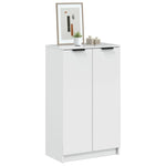 Shoe Cabinet High Gloss White 59x35x100.5 cm Engineered Wood 811445