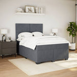 Box Spring Bed with Mattress Dark Grey 140x190 cm Velvet 3290901