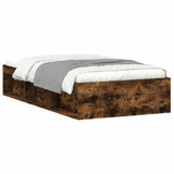 Bed Frame without Mattress Smoked Oak 100x200 cm 3203835
