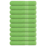 Towels 10 pcs Apple Green 100x200 cm 360 gsm 100% Cotton 137036
