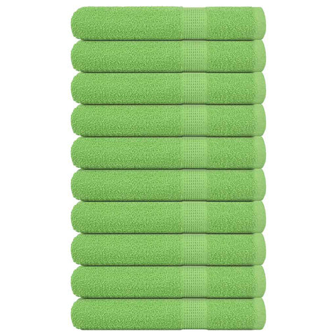 Towels 10 pcs Apple Green 100x200 cm 360 gsm 100% Cotton 137036