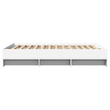 Bed Frame White Engineered wood Double Bed Frame Rectangular 3295688