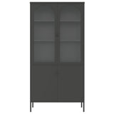 Highboard Black 90x40x180 cm Glass and Steel 353000