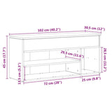 Shoe Bench Brown Oak 102x30.5x45 cm Engineered Wood 859142