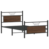 Bed Frame without Mattress Brown Oak 107x203 cm Engineered Wood 4106855