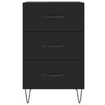 ZNTS Bedside Cabinet Black 40x40x66 cm Engineered Wood 827653