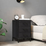 Bedside Cabinet Black 36x30x54 cm Solid Pinewood 349914