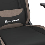 Massage Gaming Chair with Footrest Black and Taupe Fabric 345482