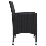 3 Piece Garden Dining Set with Cushions Black 3095890