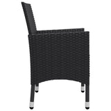 3 Piece Garden Dining Set with Cushions Black 3095890