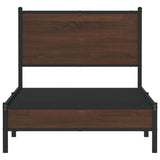 Metal Bed Frame without Mattress Brown Oak 90x200 cm 4007915