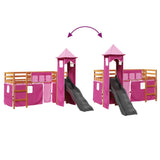 Kids' Loft Bed with Tower Pink 80x200 cm Solid Wood Pine 3309127