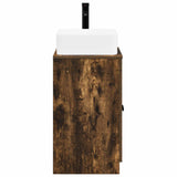 Bathroom Furniture Set Smoked Oak Engineered Wood 3404236
