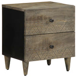 Bedside Cabinets 2 pcs Light Grey 40x33x46 cm Solid Wood Mango 4017791