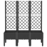 Garden Planter with Trellis Black 120x40x142 cm PP 367928