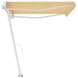 Freestanding Manual Retractable Awning 450x350 cm Yellow/White 3069638