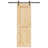 Sliding Door with Hardware Set 70x210 cm Solid Wood Pine 3332736