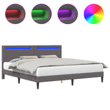 Bed Frame with LED Strip Lights Grey 180 x 200 cm Faux Leather 42028040