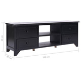 Tv Cabinet Black Solid Paulownia Wood, MDF 108 x 30 x 40 cm 338518