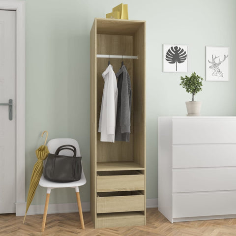 Wardrobe with Drawers Sonoma Oak 50x50x200 cm Engineered Wood 800615