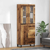 Highboard with Drawer 2 pcs Old Wood Engineered Wood and Glass 3415681
