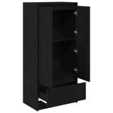 Cabinet with Drawer Black Oak 55.5x34x119.5 cm Engineered Wood 861644