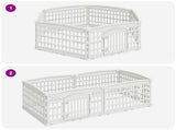 6 Panel Dog Playpen White 179 x 151 x 58 cm Plastic 42027223