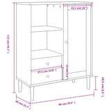Highboard SENJA Rattan Look Brown 90x40x112 cm Solid Wood Pine 358055