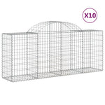 Arched Gabion Baskets 10 pcs 200x50x80/100 cm Galvanised Iron 3146307