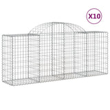 Arched Gabion Baskets 10 pcs 200x50x80/100 cm Galvanised Iron 3146307