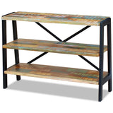 Side Table Multicolour Reclaimed wood and steel Small 243274