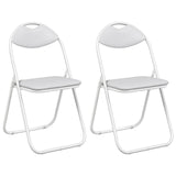 Folding Chair 2 pcs White 48 x 43.5 x 81 cm Faux Leather 42029057