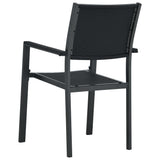 Garden Chair Set of 2 Black Plastic and steel Standard 47889