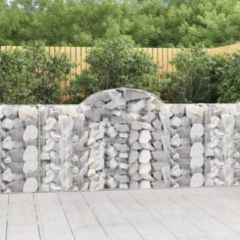 Arched Gabion Baskets 14 pcs 200x30x100/120 cm Galvanised Iron 3146122