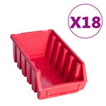 ZNTS 103 Piece Storage Bin Kit with Wall Panels Red and Black 150813