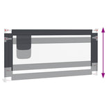 Toddler Safety Bed Rail Dark Grey 190x25 cm Fabric 10232