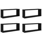 Wall Cube Shelf 4 pcs Black 60x15x23 cm Engineered Wood 807137