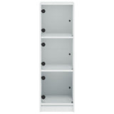 Highboard with Glass Doors White 35x37x109 cm 836385